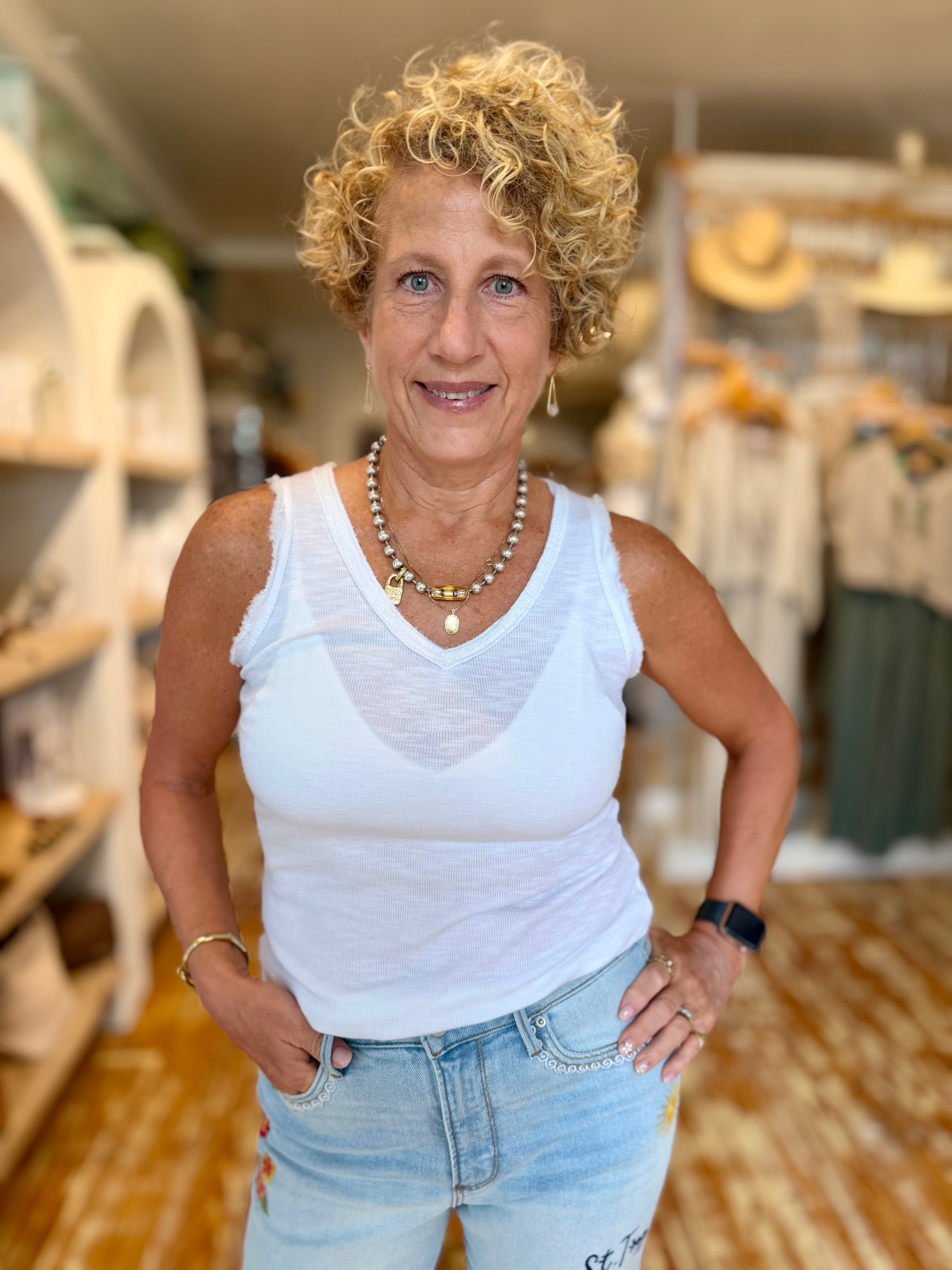 Sparkle V-Neck Tank