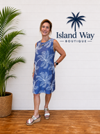 Blue Floral Shift Dress
