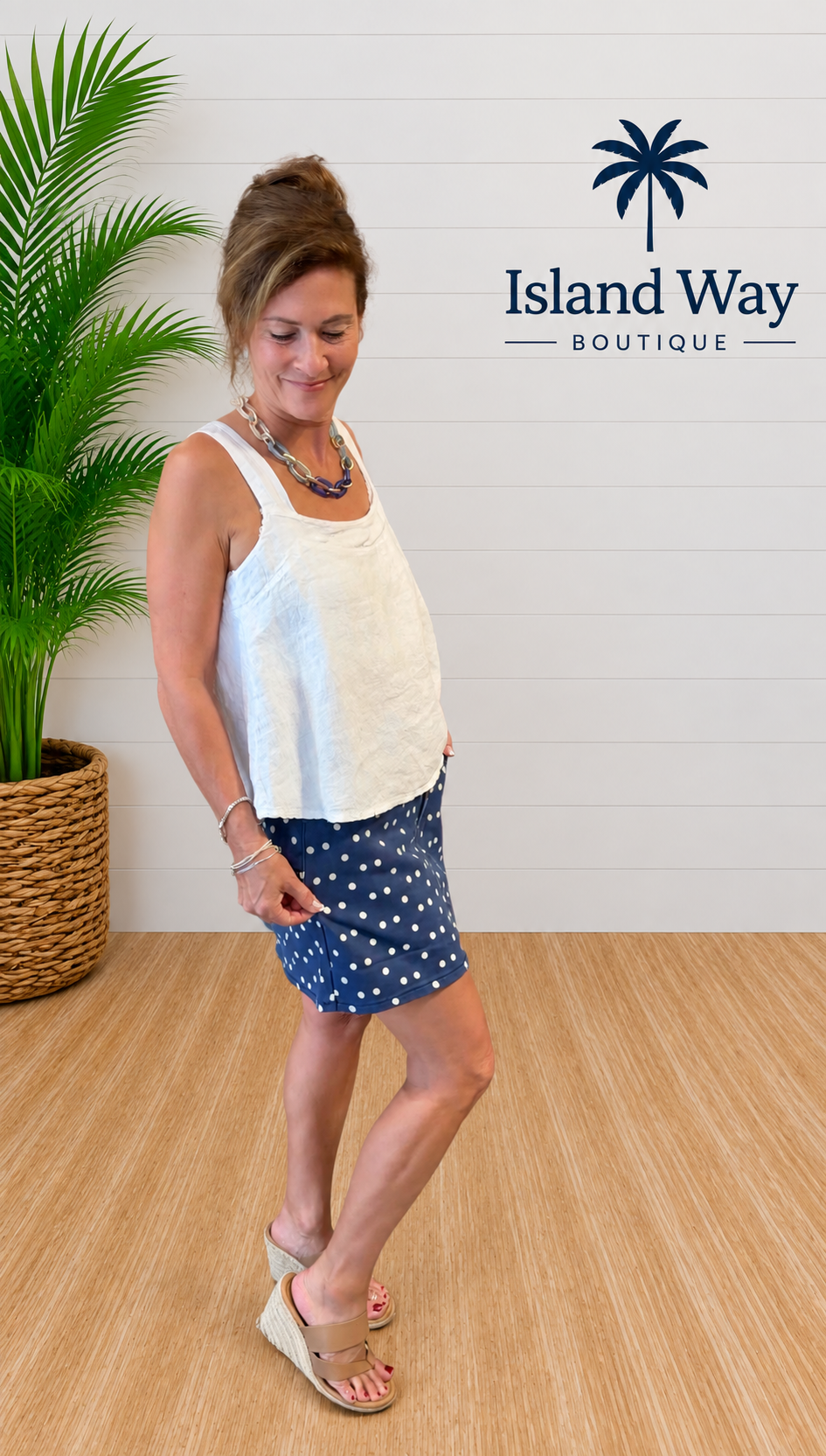 Denim Dot Skirt