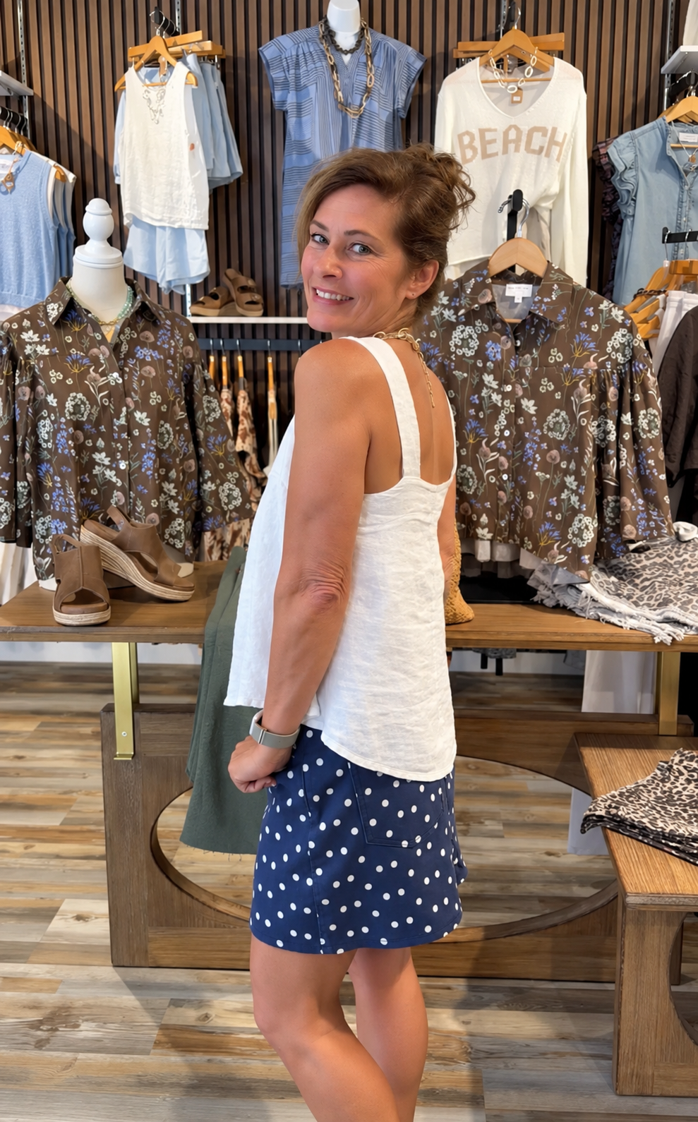 Denim Dot Skirt