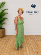 Olive Button-Front Maxi Dress