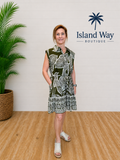 Olive Grove Belted Dress