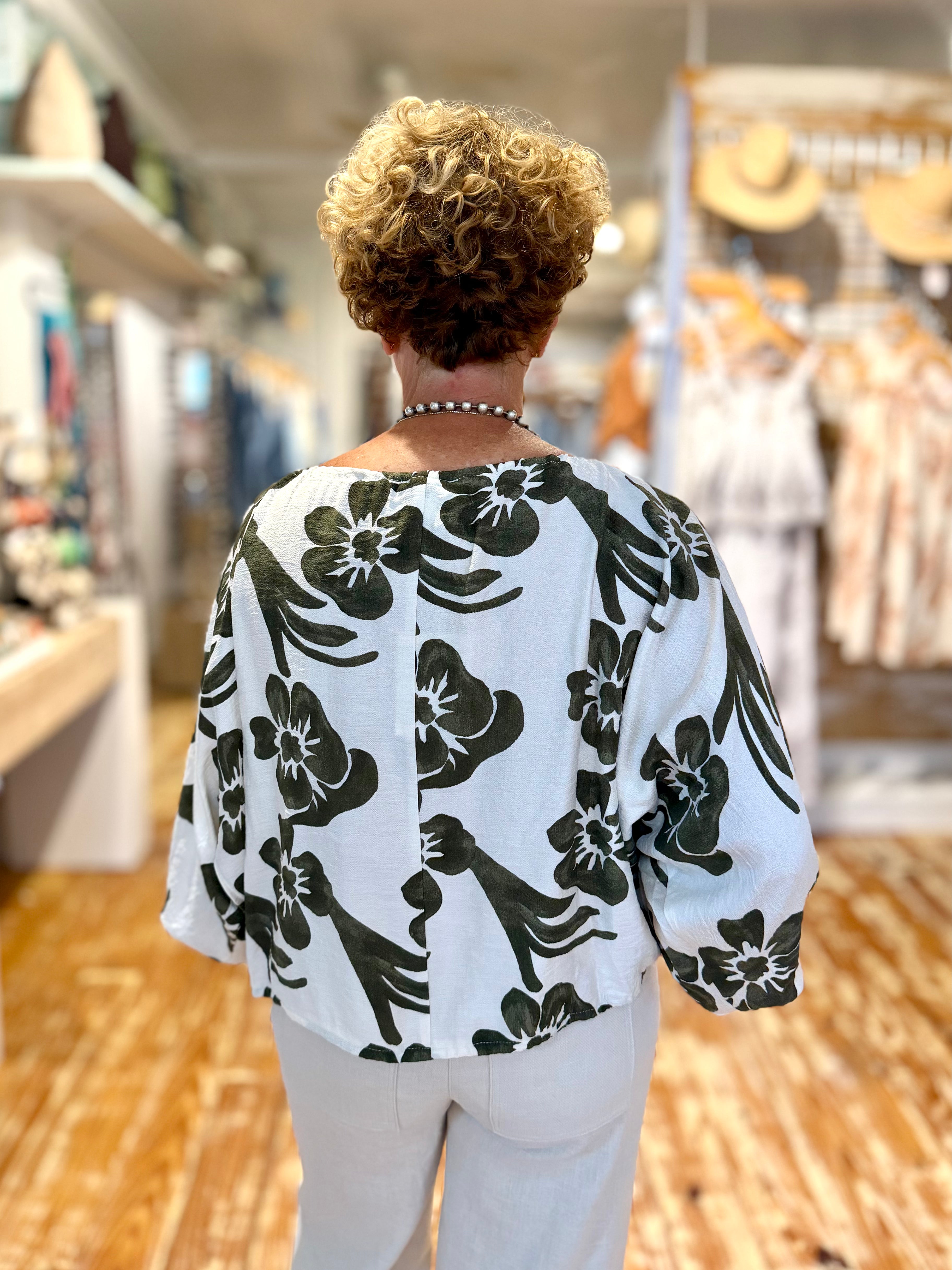 Hibiscus Print Blouse