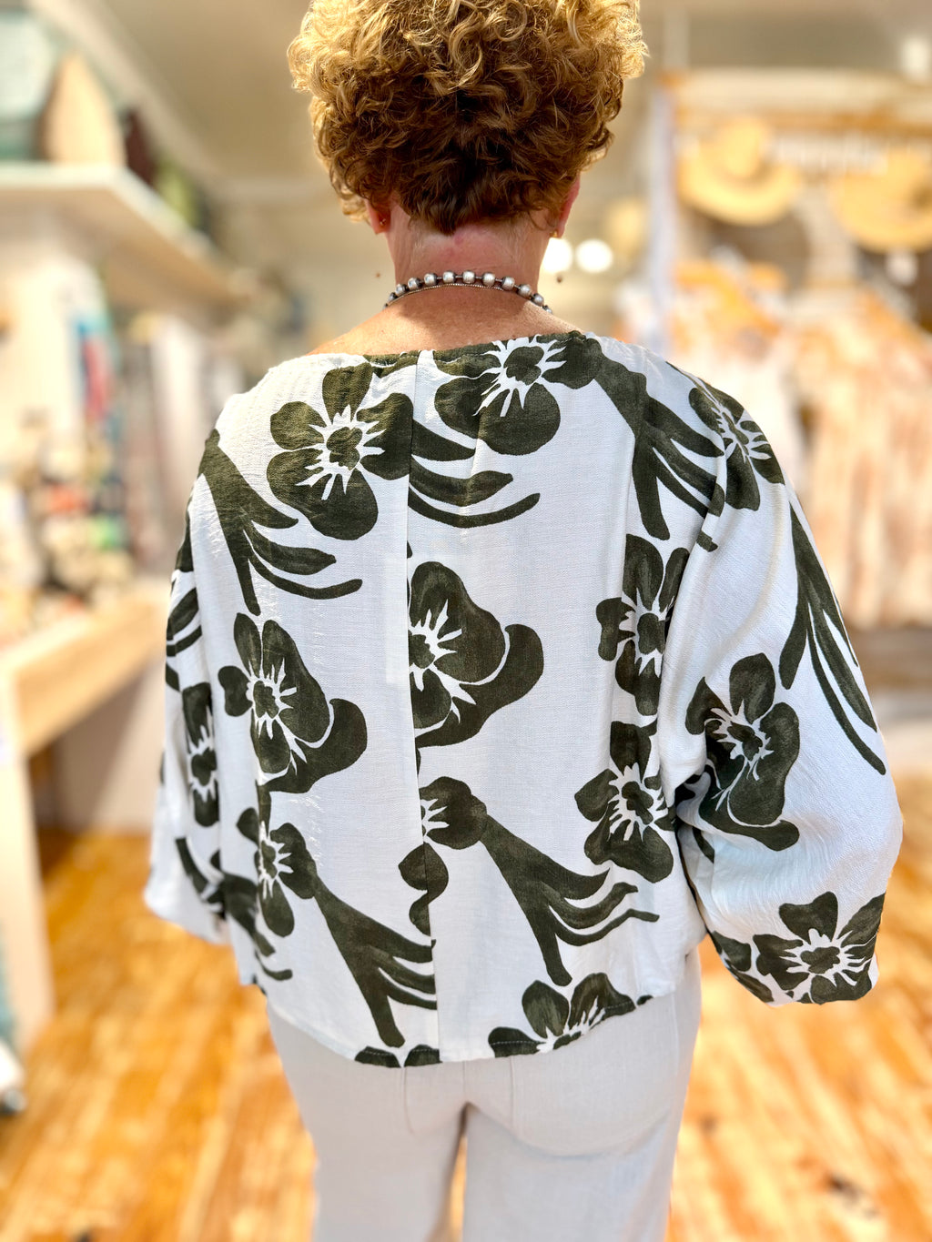 Hibiscus Print Blouse