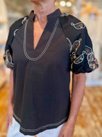 Midnight Stitch Top