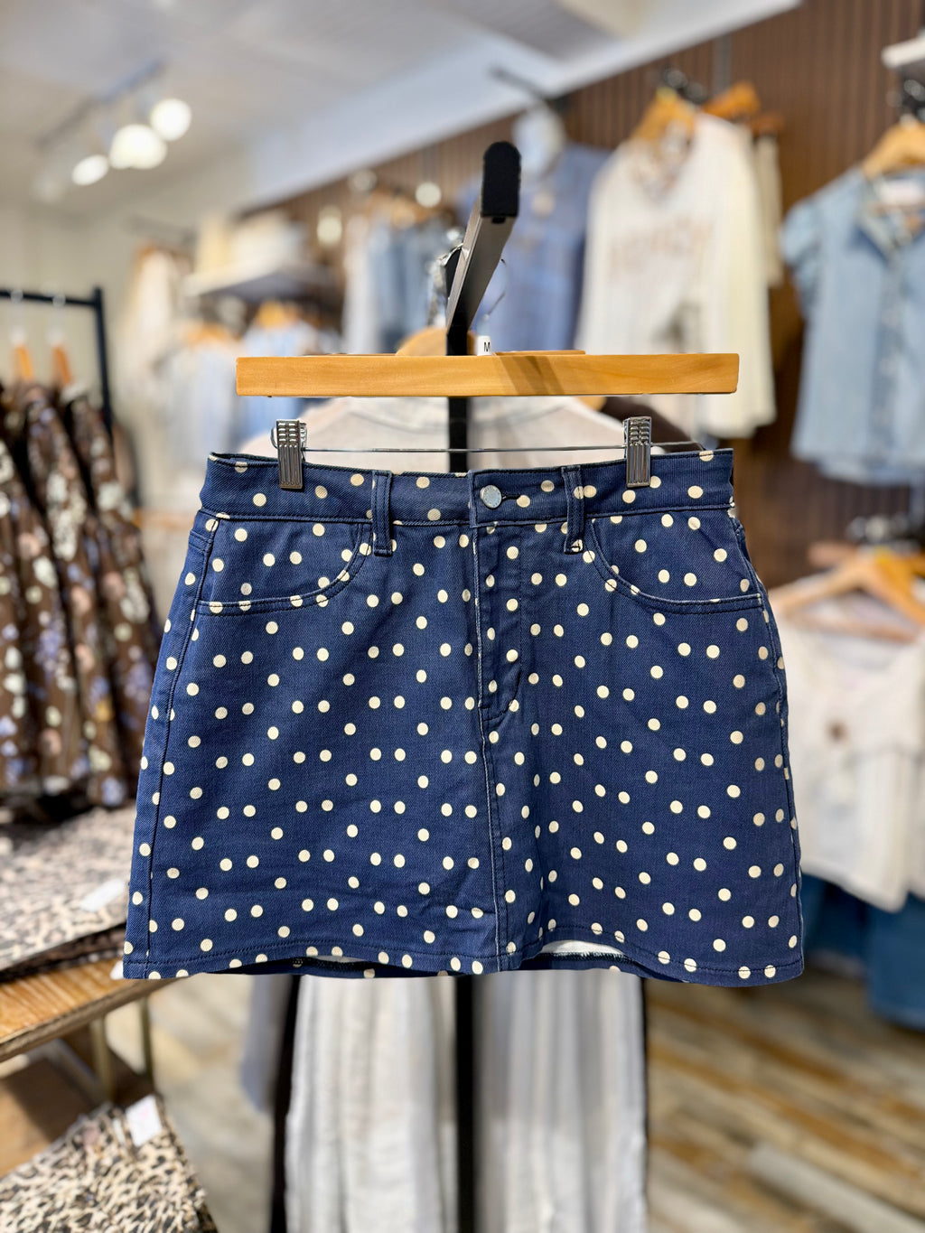 Denim Dot Skirt