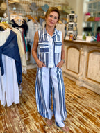 Harbor Stripe Barrel Leg Pant