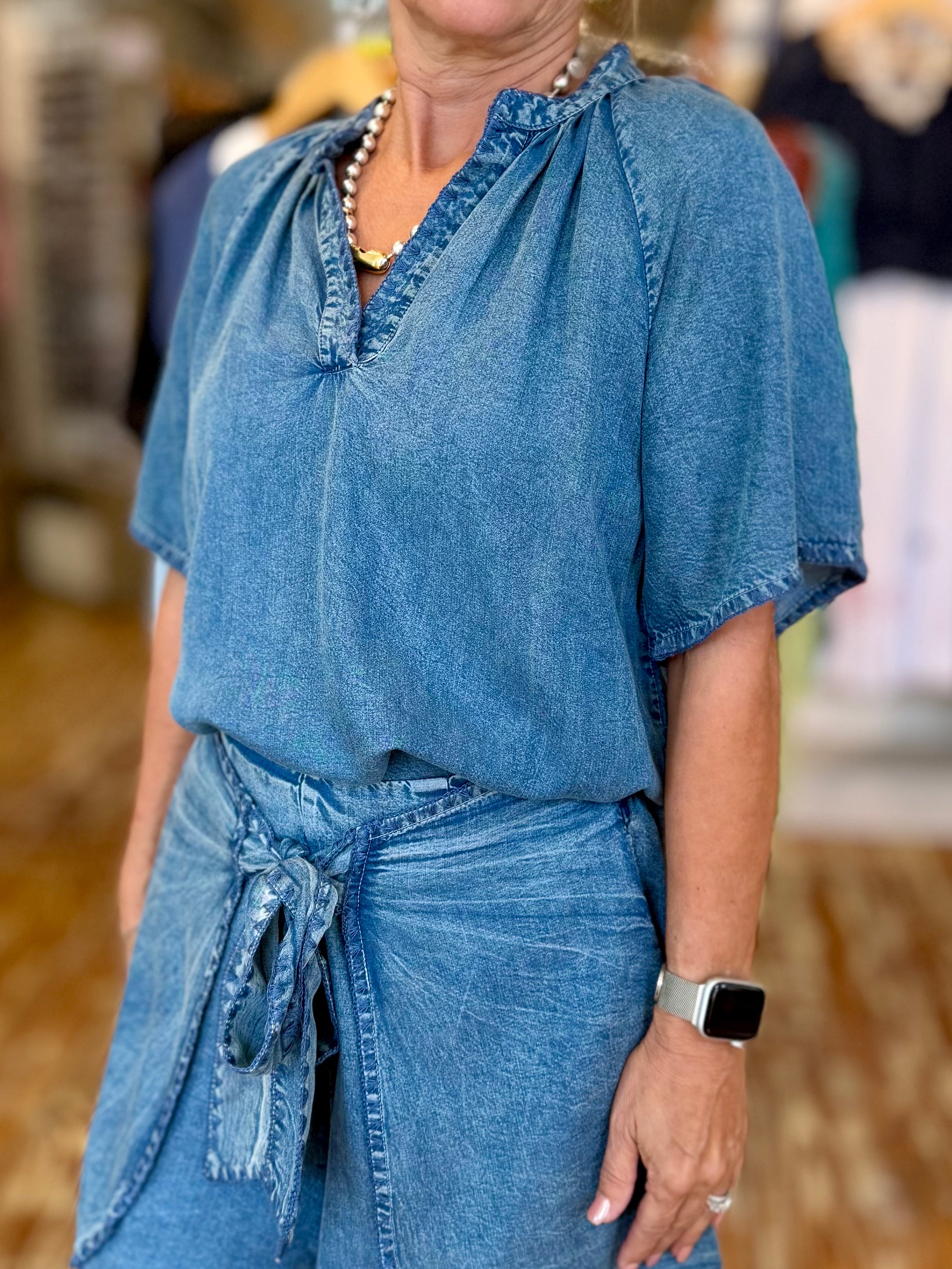 Soft Washed Denim Top